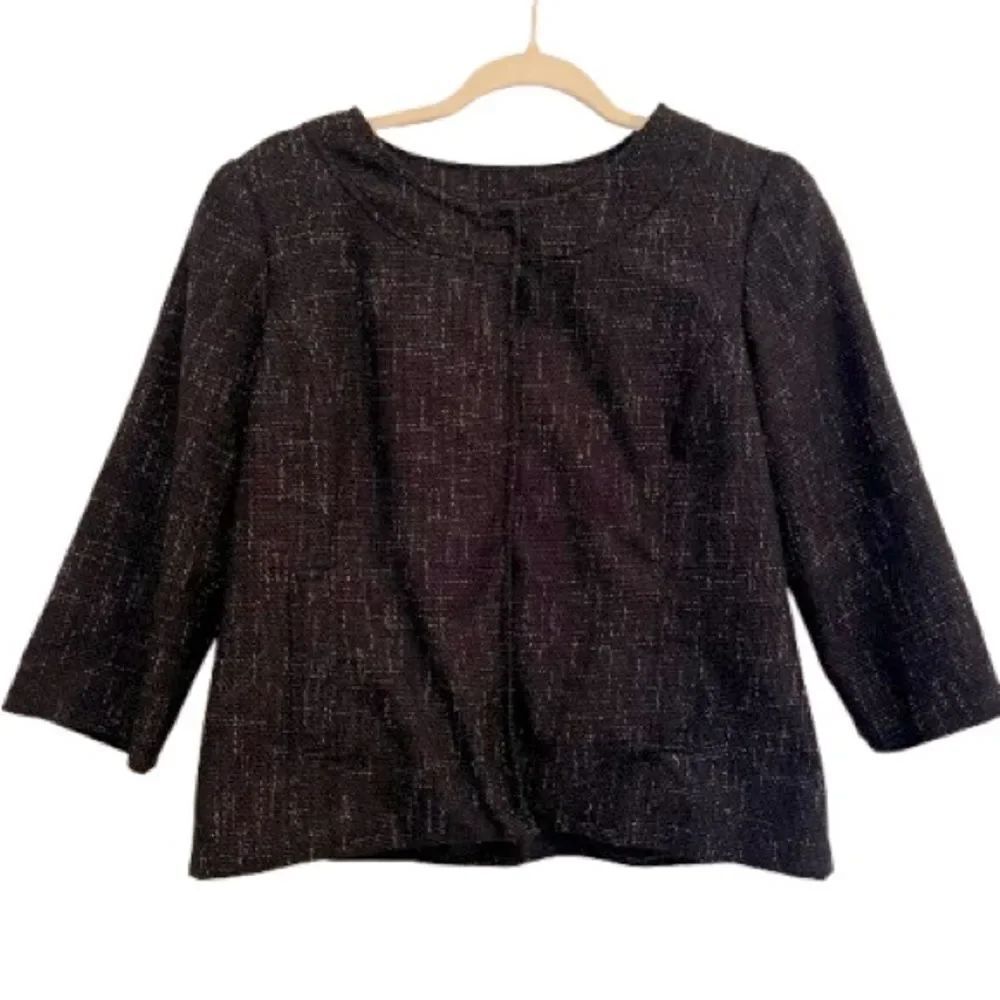 212 Collection Black Boxy 3/4 Sleeve Blouse
